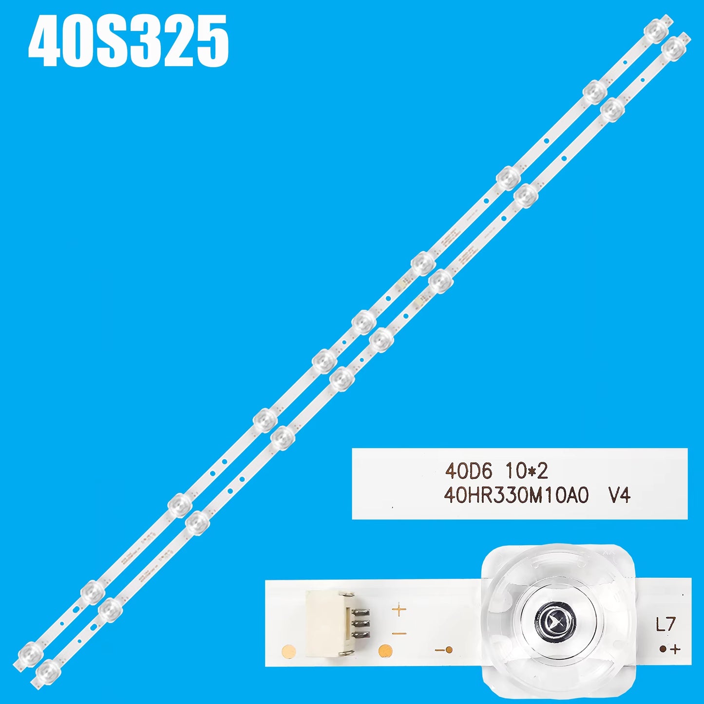 Tiras LED 40HR330M10A0 V4 para Retroiluminación de Pantalla | 2 Pack | CE-LED-26