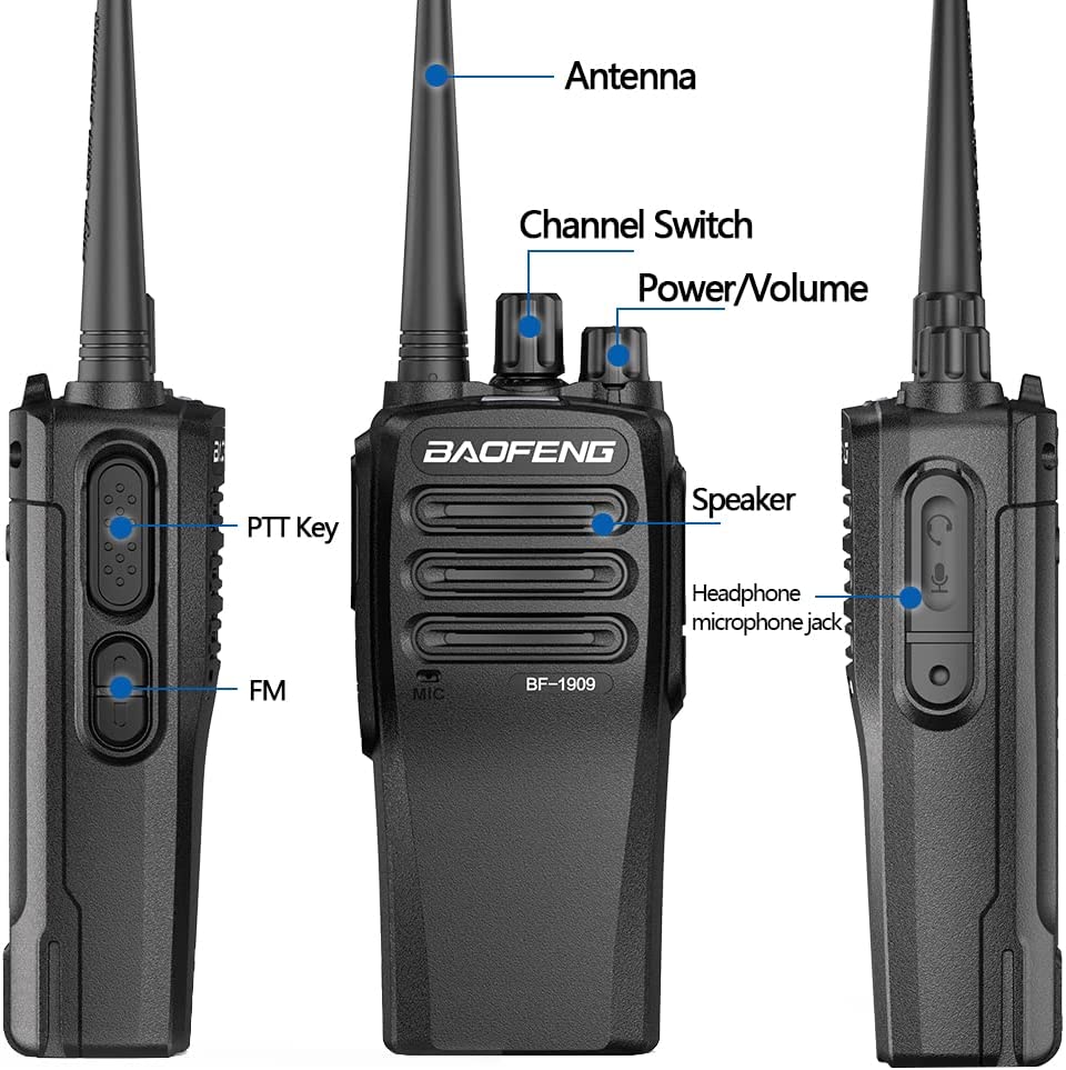 Radio de Comunicación Baofeng BF-1909 | UHF | 5W | USB C | Análogo