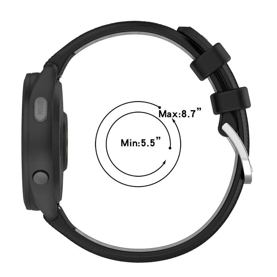 Repuesto de Brazalete para Reloj / Smartwatch Garmin Vivoactive / Venu / Forerunner / Vivomove | Negro-Gris | CCE-COR-50
