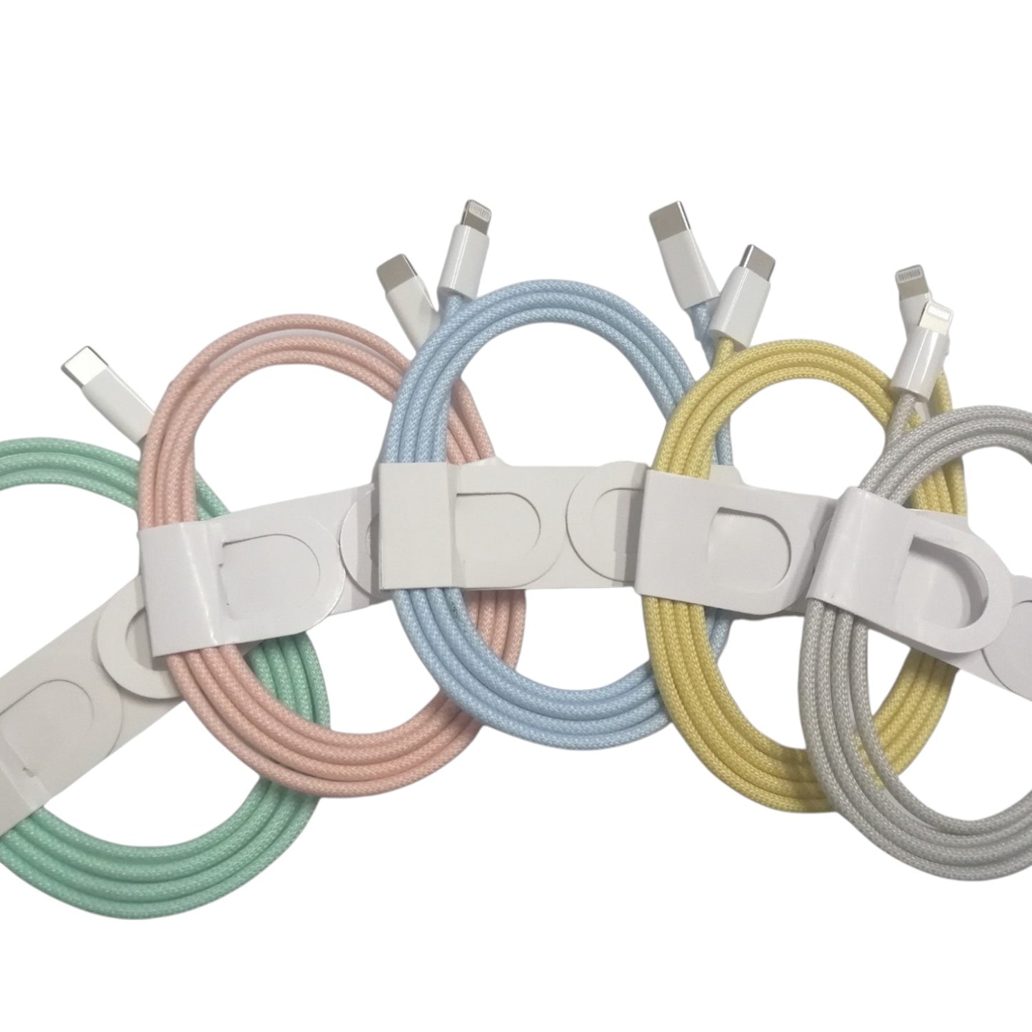 Cable USB | USB C -> Lightning | 1m | Blanco / Rosado / Verde / Celeste / Amarillo | CCE-CUS-09