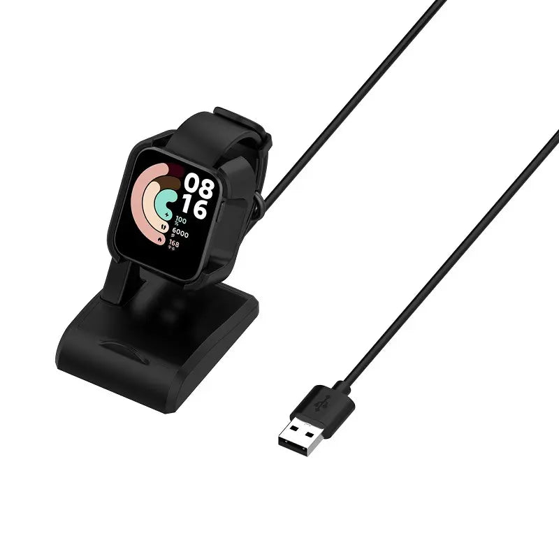 Cable/Clip para Cargar Relojes Xiaomi Mi Watch Lite | 1 Metro | 2 Estilos | Negro | CCE-CUS-16