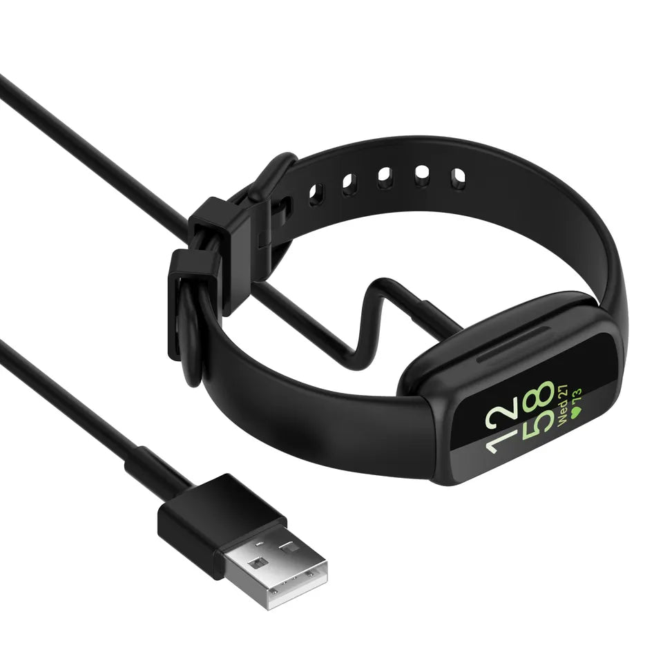 Cable/Clip para Cargar Relojes Fitbit Inspire 3 | 1 Metro | Negro | CCE-CUS-26