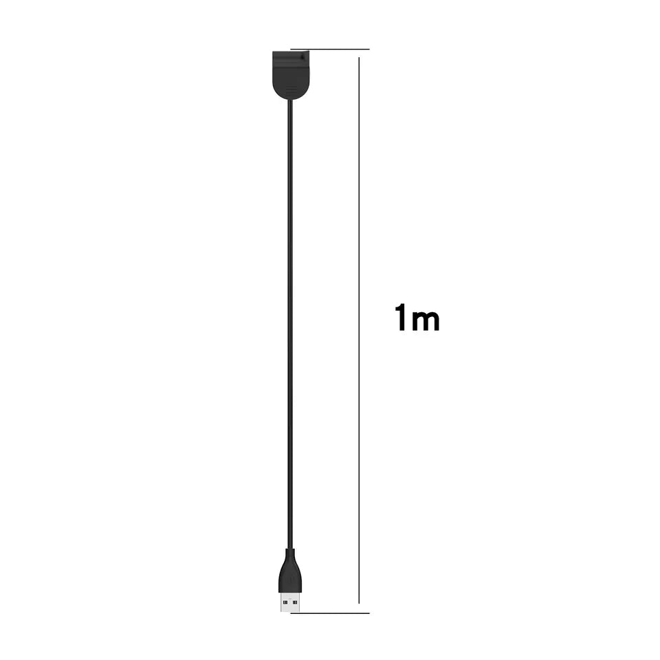 Cable/Clip para Cargar Relojes Xiaomi Mi Band 5 / Band 6 / Band 7 | 50cm / 100cm | Negro | CCE-CUS-28