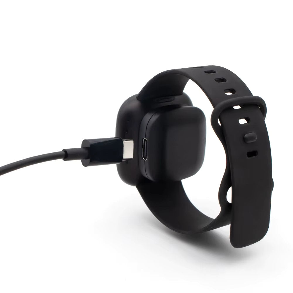 Clip para Cargar Relojes Fitbit Versa 4 / Versa 3 / Sense 2 / Sense | USB C | Negro | CCE-CUS-51