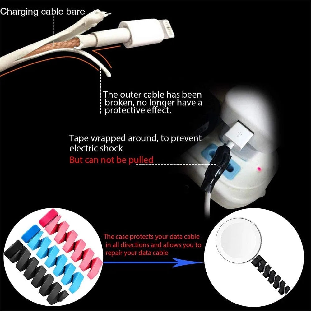 Protector para Cable en Espiral | 4 Pack | 6 Colores | Plástico | CCE-ORG-09