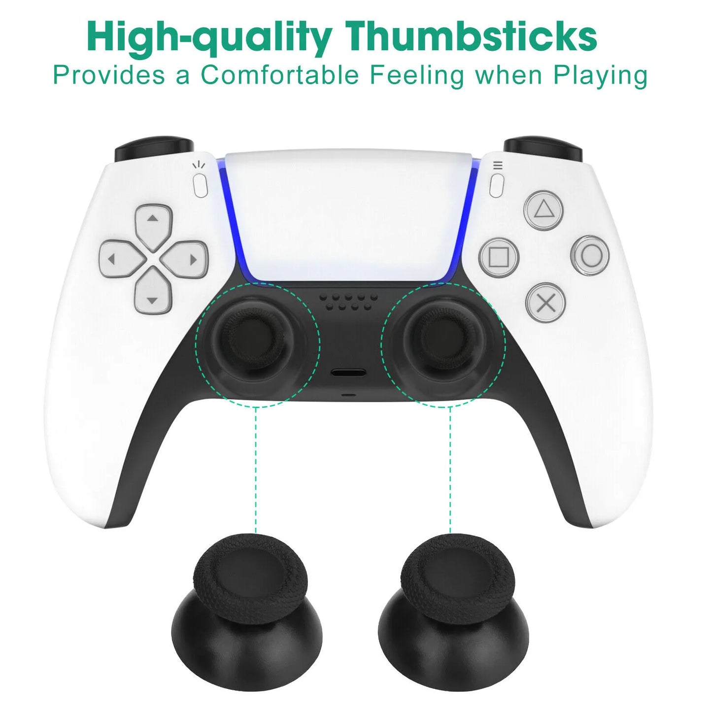 Gatillos + Joysticks de Repuesto para Control de PlayStation 5 | Negro | 10 Piezas | CCE-PST-02