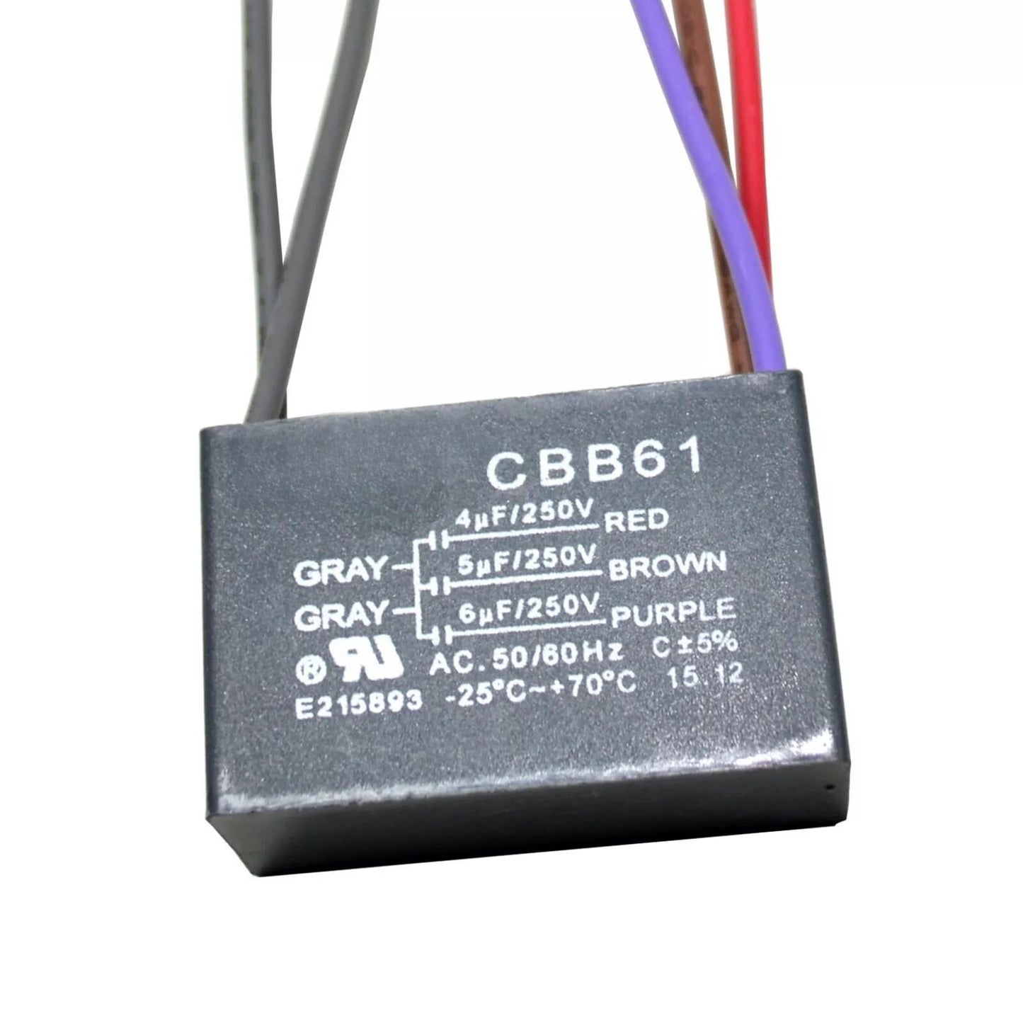 Capacitor / Condensador de Arranque CBB61 | 5 Cables / 4uF + 5uF + 6uF | Uso en Ventiladores | CE-CAP-08