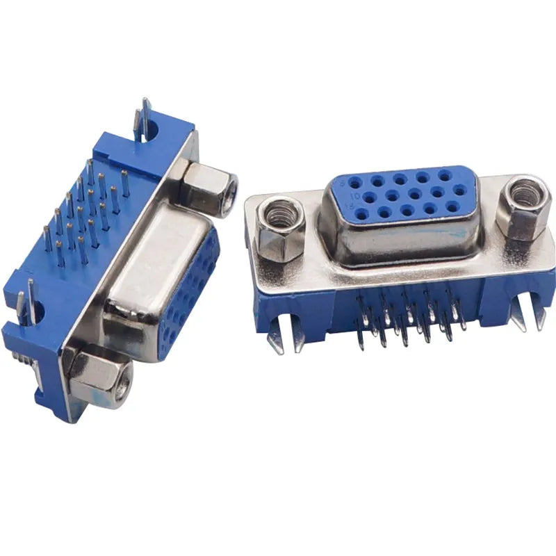 Conector DB15 / VGA Hembra | Codo / Ángulo de 90 Grados | CE-EMP-17