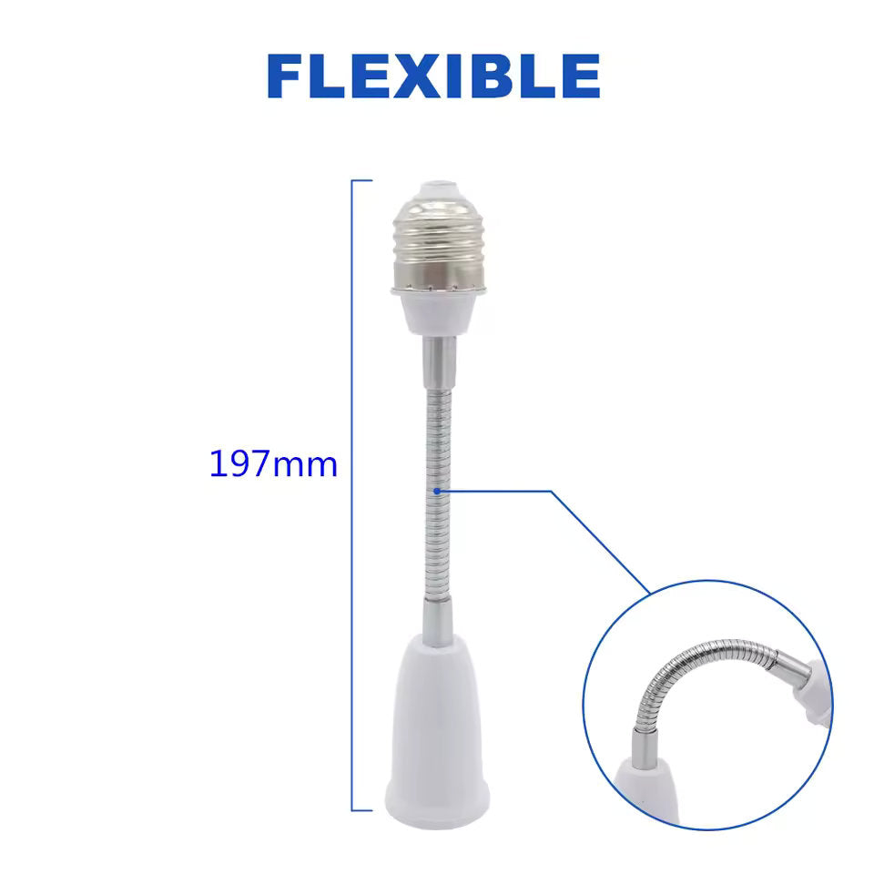 Extensor de Socket E27 a E27 para Bombillo LED | 65mm / 95mm / 197mm (Flexible) | Uso General | CE-EMP-23