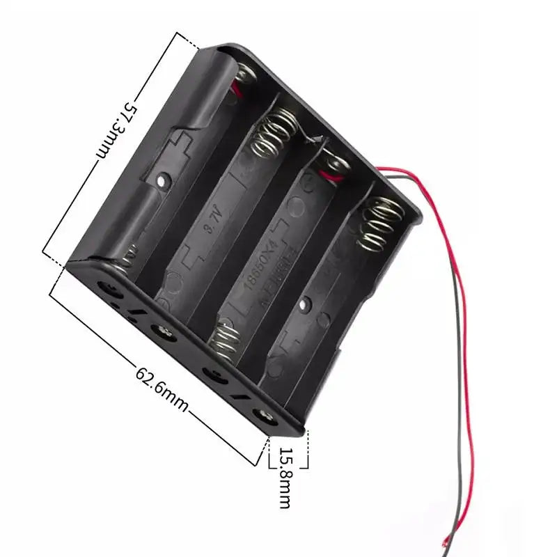 Holder para Batería 18650 | 1 Slot / 2 Slots / 4 Slots | Negro | CE-HLD-01