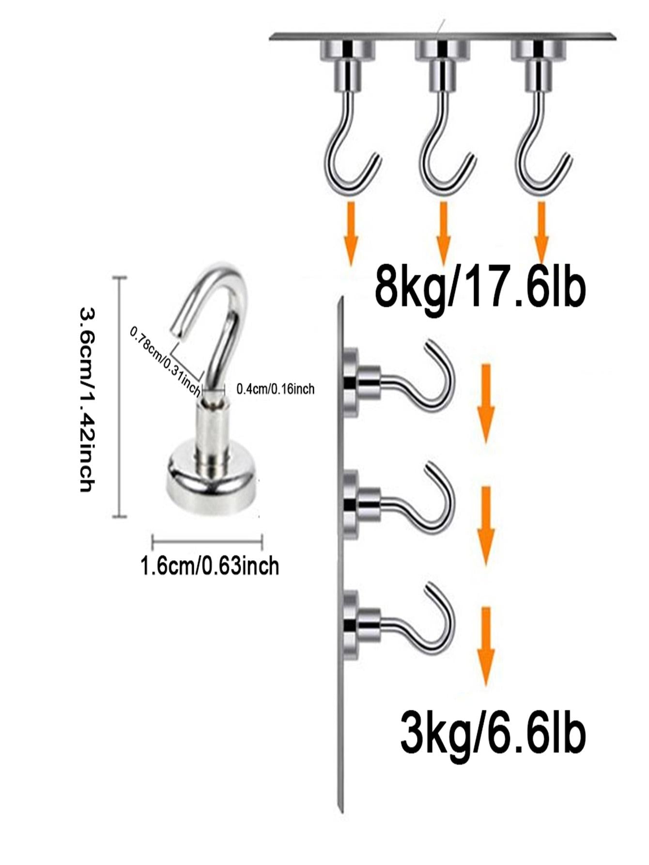 Gancho Magnético / Imán de Neodimio | 2kg / 8kg | CE-IMN-14