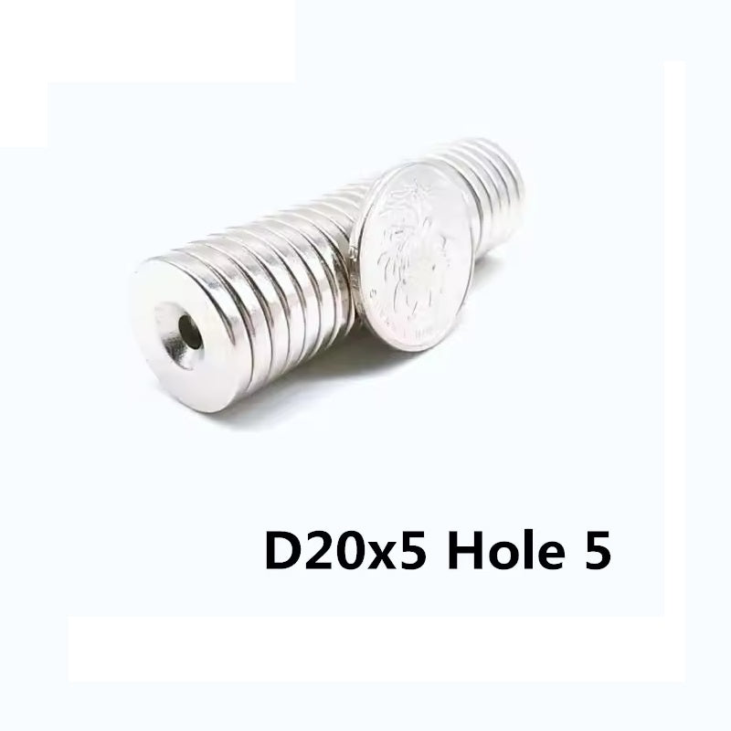 Imanes N35 con agujero para atornillar | 2 Pack | Discos / 20mm x 5mm | CE-IMN-26