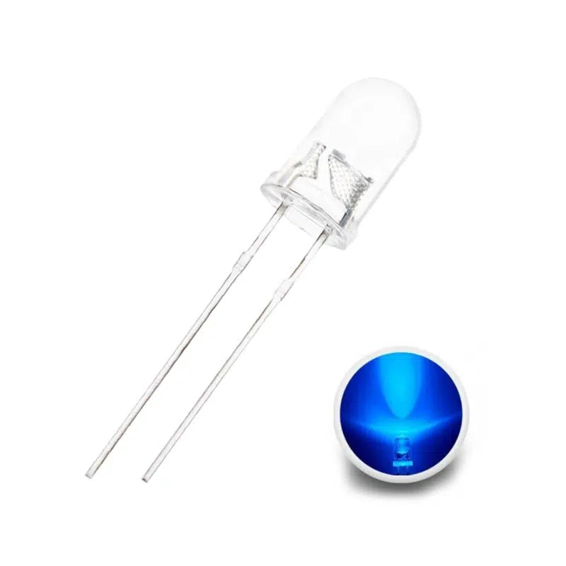LED / Diodo Emisor de Luz | 10 Pack | Azul | Súper Brillante | 5mm | CE-LED-16