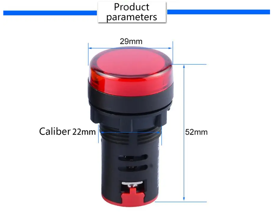 Luz Piloto LED | 22mm | 110V AC | Azul / Amarillo / Rojo / Verde / Blanco | CE-LED-21