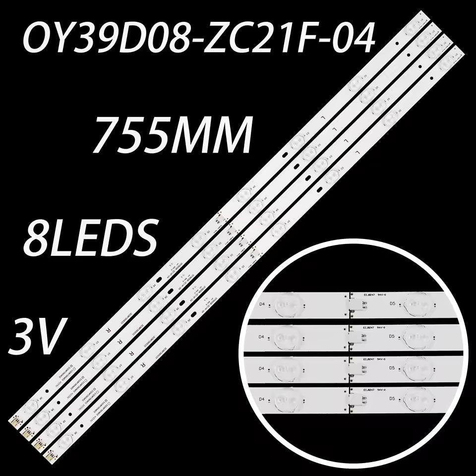 Tiras LED OY39D08-ZC21F-04 para Retroiluminación de Pantalla | 4 Pack | CE-LED-33