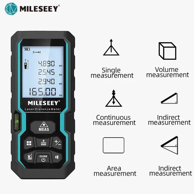 Medidor de Distancia Láser Mileseey S6 | 40m / 60m / 80m | CE-MED-02
