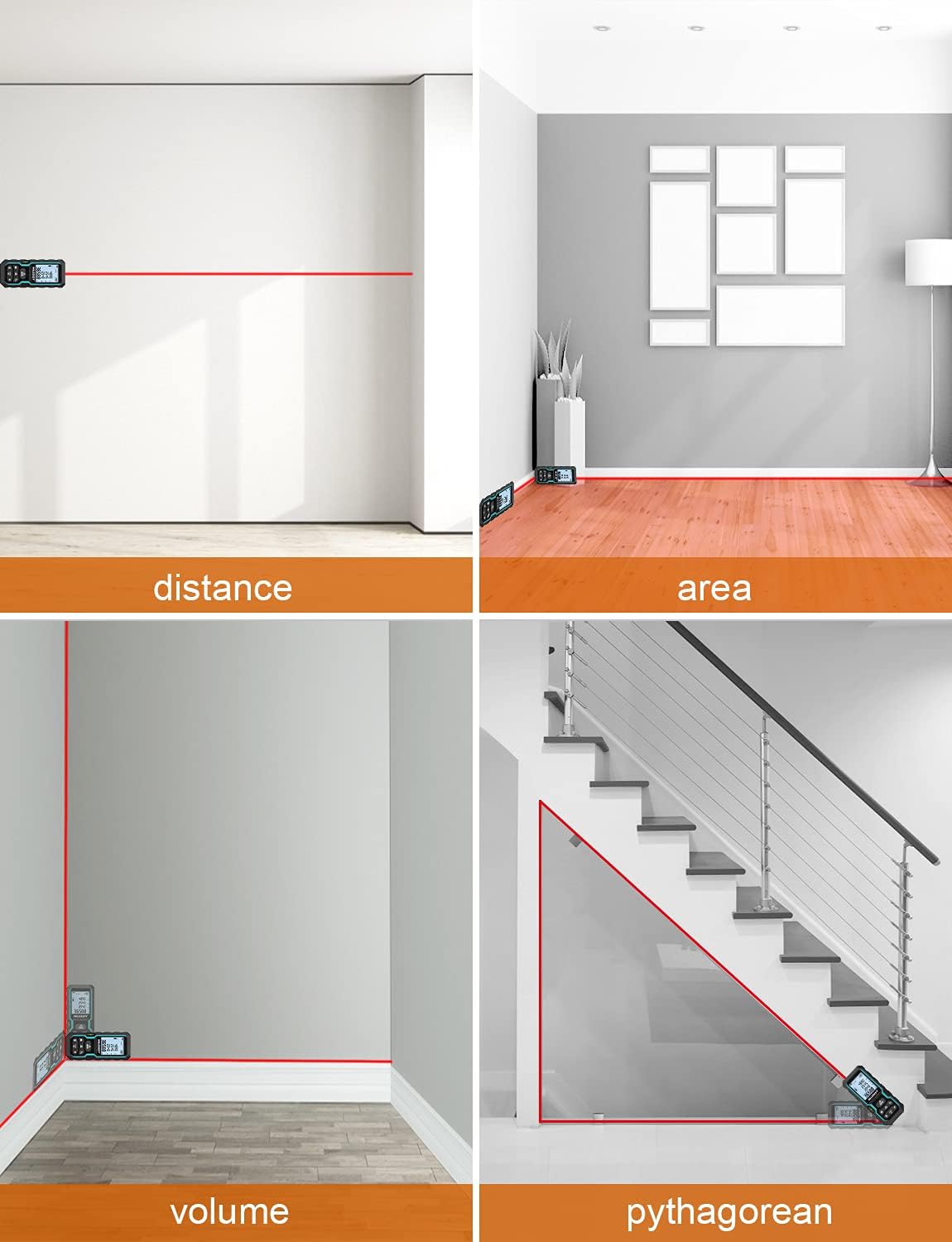 Medidor de Distancia Láser Mileseey S6 | 40m / 60m / 80m | CE-MED-02