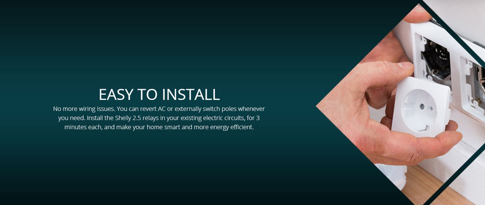 Shelly 2.5 | Relevador / Interruptor Wi-Fi | Uso Industrial y Residencial | Compatible con Google / Alexa / Nube P2P y Control Local | CE-REL-04