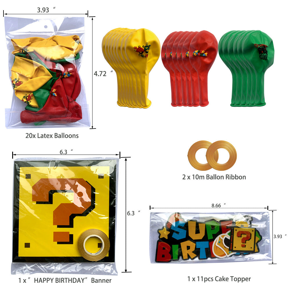 Combo de Fiesta para 10 Personas | Super Mario | CGF-GLB-16