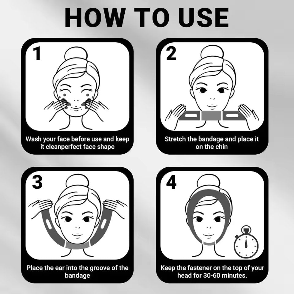 Vendaje Adelgazante Facial / Reductor de Papada | Ajustable | Negro | Poliéster | CHO-CPE-15