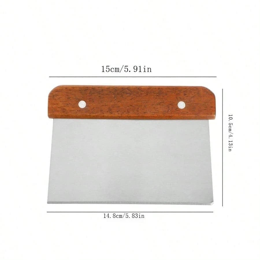 Rasqueta / Espátula / Cortador de Masa | Acero Inoxidable con Puño de Madera | CHO-ESP-01