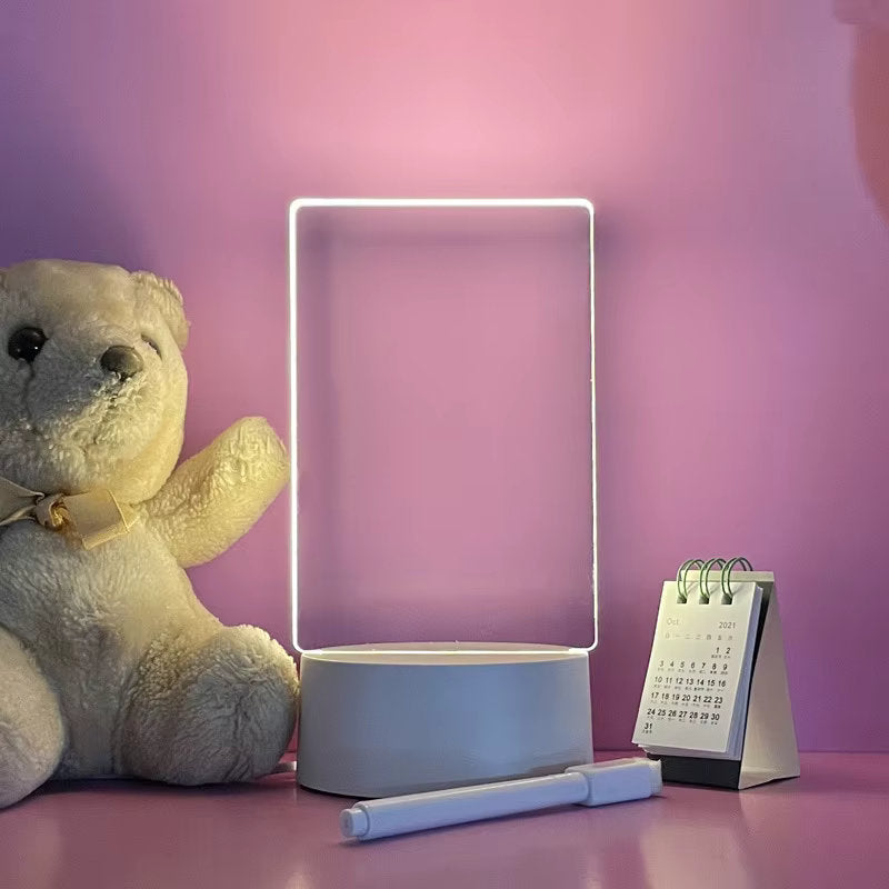 Pizarra Acrílica Iluminada | Base Plástica + Lapicero Blanco | 14.9cm x 10cm | Luz Cálida / Natural / Fría | USB | CHO-PZR-01