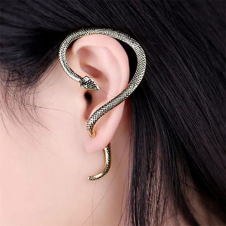 Arete | Serpiente | Negro / Dorado / Plateado | CJM-ARE-02