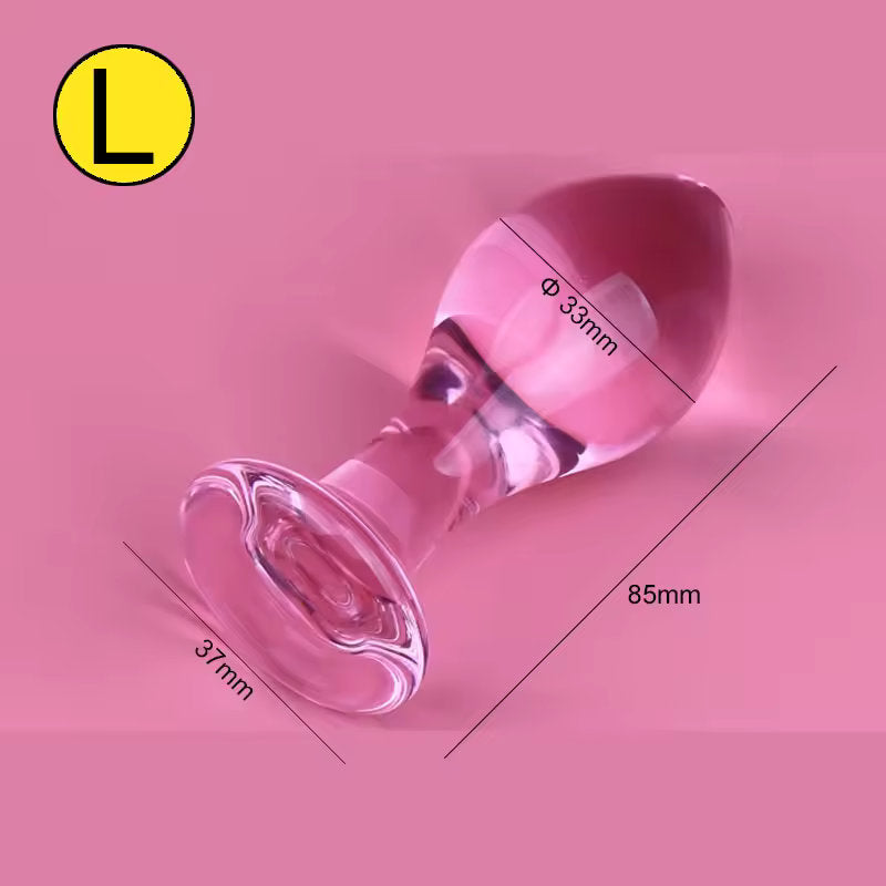 Butt Plug - Tapón Anal | S / M / L | Vidrio | Rosado | CJS-AP-46
