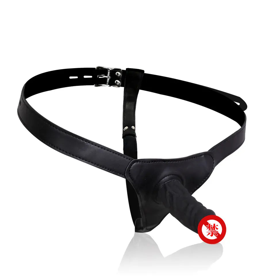 Strap On - Arnés | Incluye Consolador con Venas 9.5cm / 3cm | Negro | Ajustable | Cuerina / Silicona | CJS-AR-14
