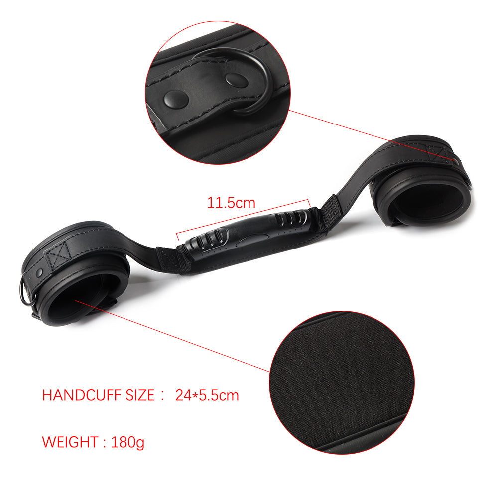 Esposas con Agarradera | Manos | Negro | Ajustable | Neopreno | CJS-ES-12