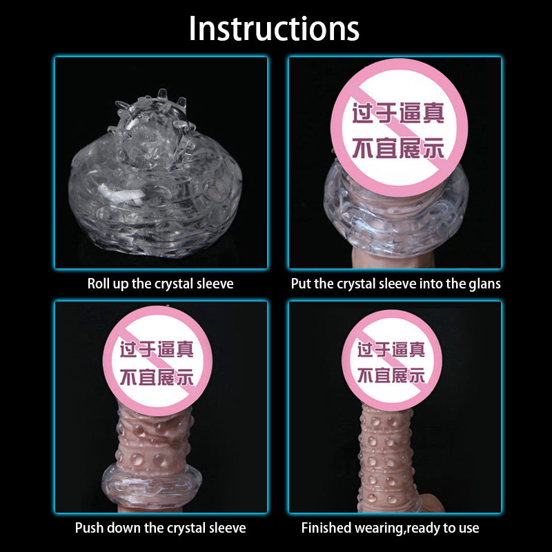 Funda para Pene | Transparente | 12.5cm / 3.5cm | 5 Estilos | Silicona | CJS-FU-13