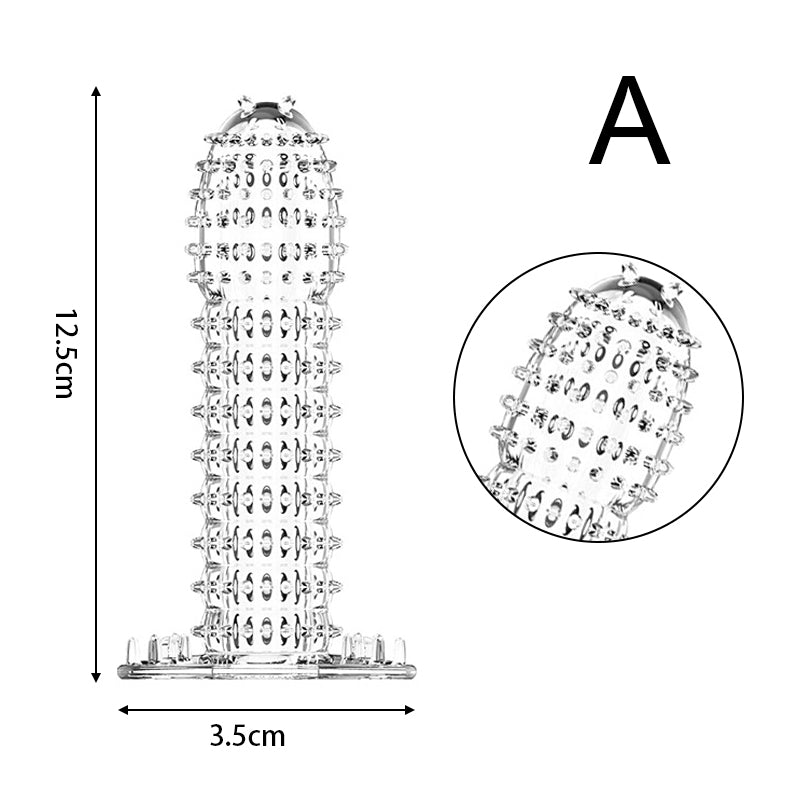Funda para Pene | Transparente | 12.5cm / 3.5cm | 5 Estilos | Silicona | CJS-FU-13