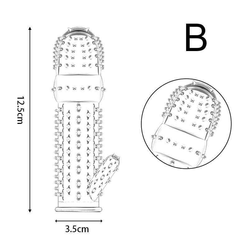 Funda para Pene | Transparente | 12.5cm / 3.5cm | 5 Estilos | Silicona | CJS-FU-13
