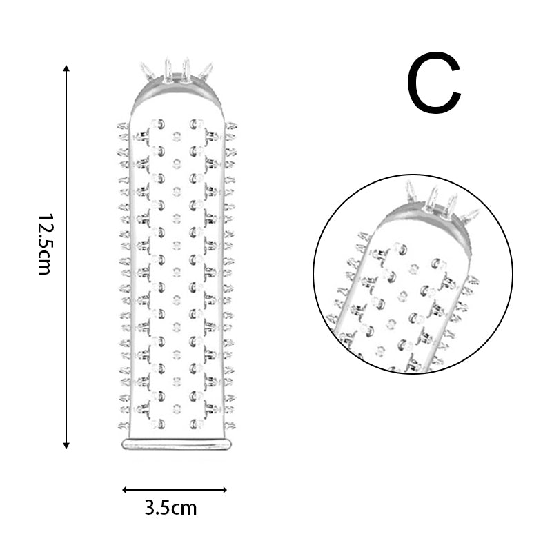 Funda para Pene | Transparente | 12.5cm / 3.5cm | 5 Estilos | Silicona | CJS-FU-13