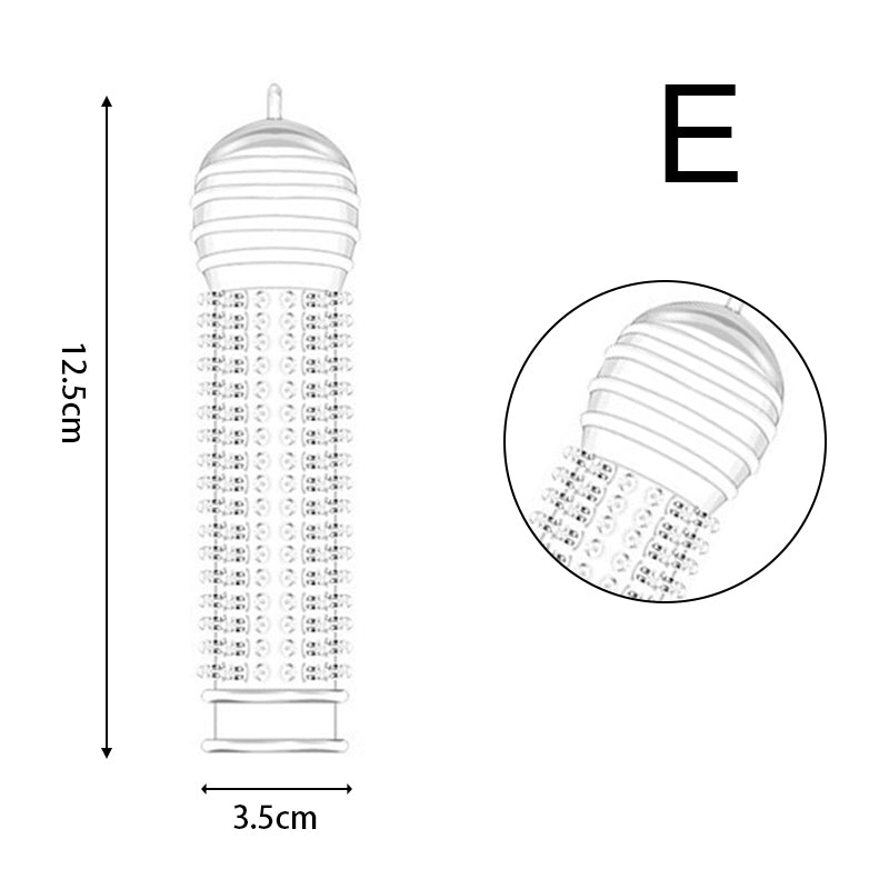 Funda para Pene | Transparente | 12.5cm / 3.5cm | 5 Estilos | Silicona | CJS-FU-13