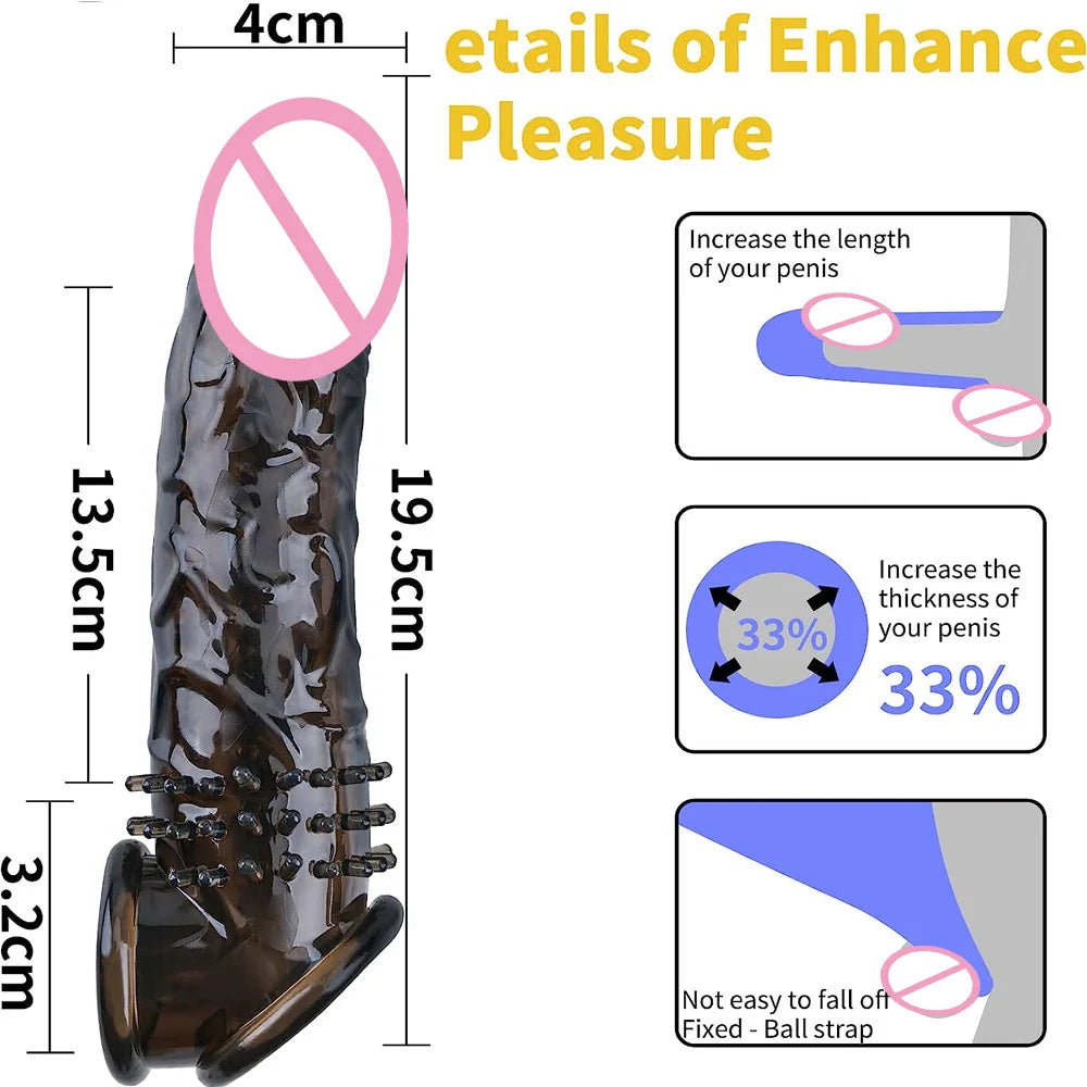 Funda / Extensor para Pene | Negro | 19.5cm (3cm) | TPE | CJS-FU-15