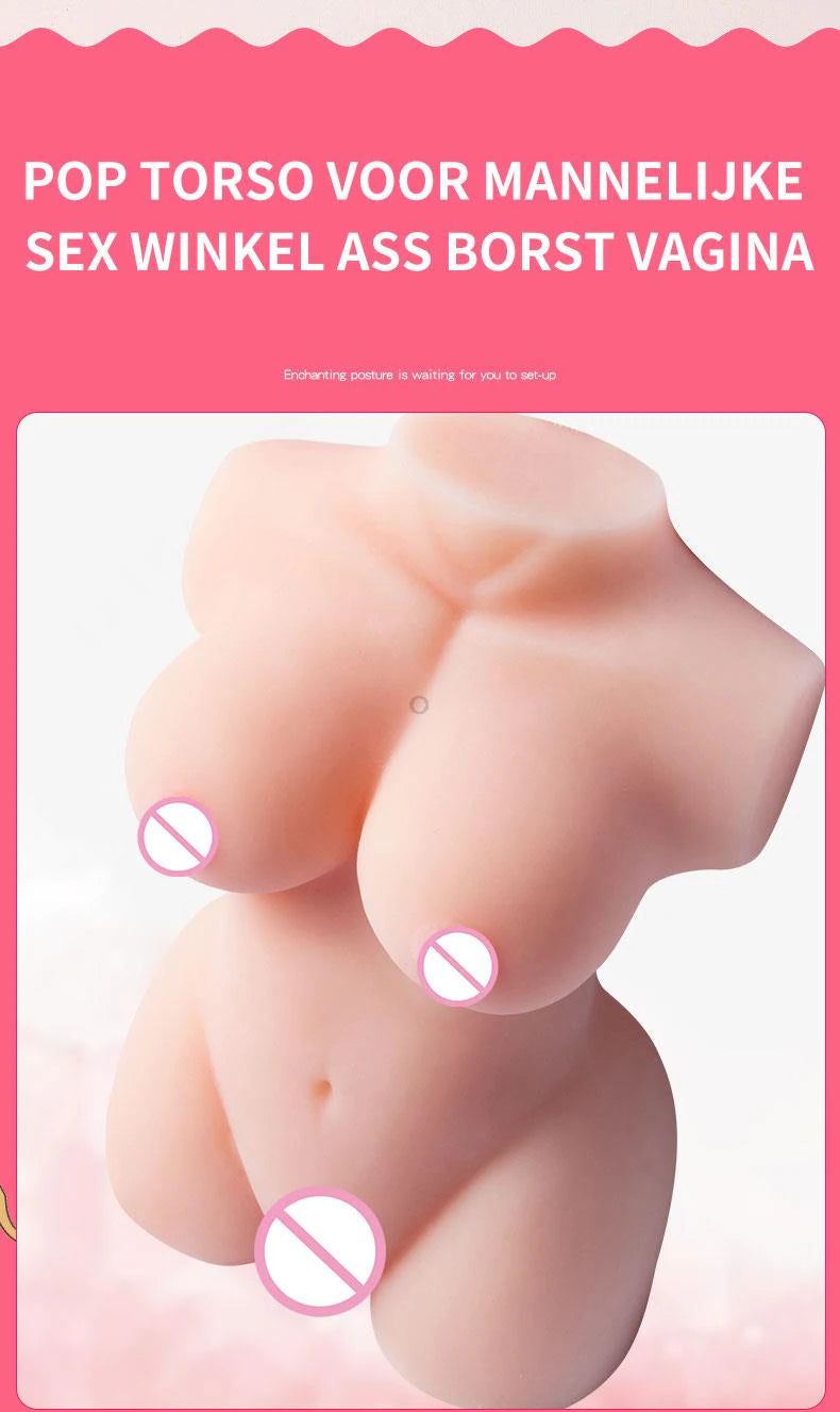 Masturbador - Torso | Vagina / Ano | Color Piel | TPE / Silicona | CJS-MA-12