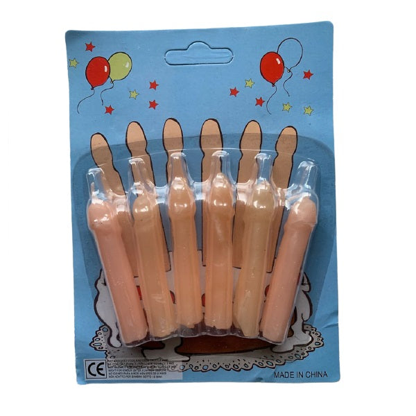 Velas con Forma de Pene | 6 Pack | 7cm | Color Piel | CJS-MSJ-02