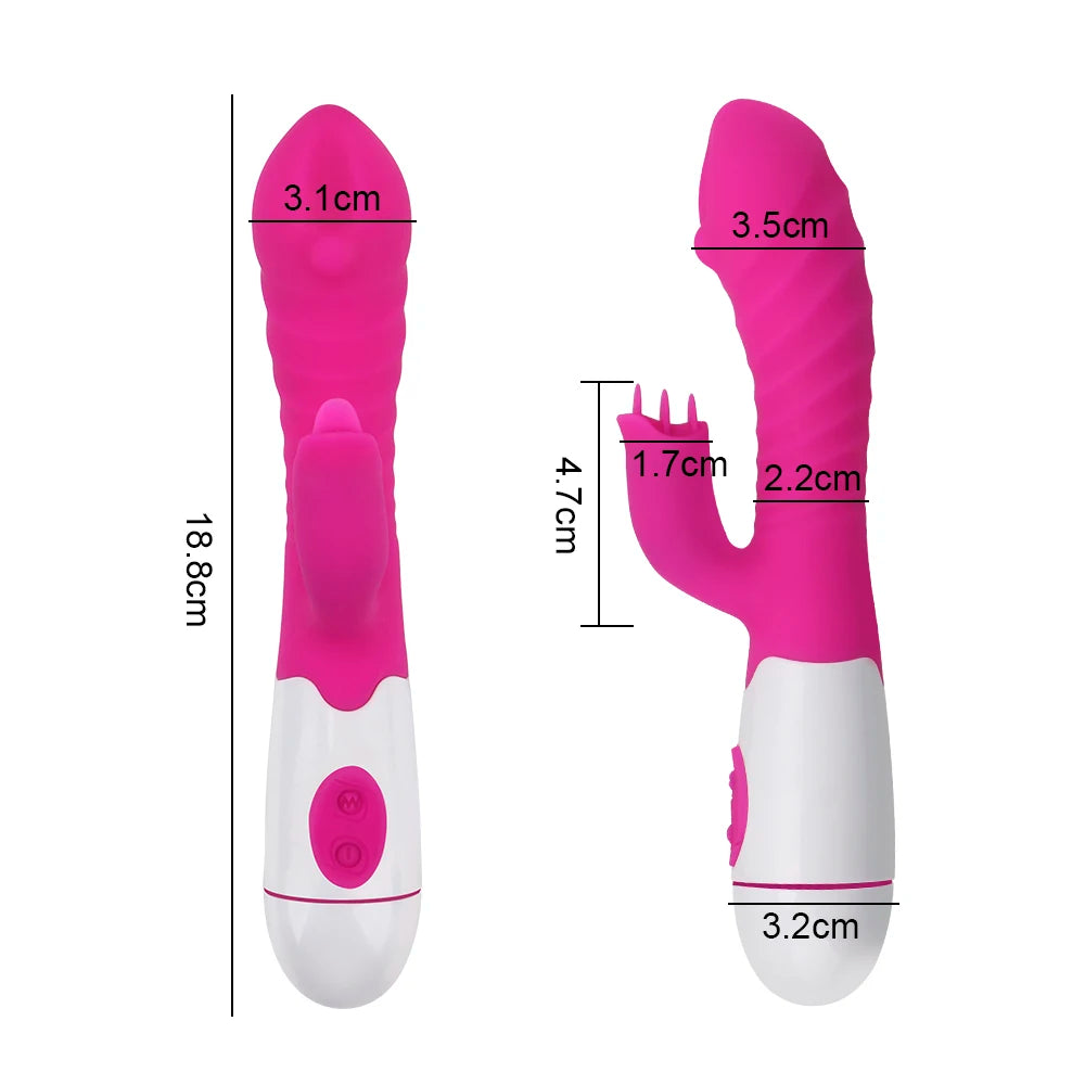 Vibrador Multivelocidad | Recargable | 30 Velocidades | Punto G | 18.8cm / 3.1cm | 3 Colores | Silicona | CJS-VI-18