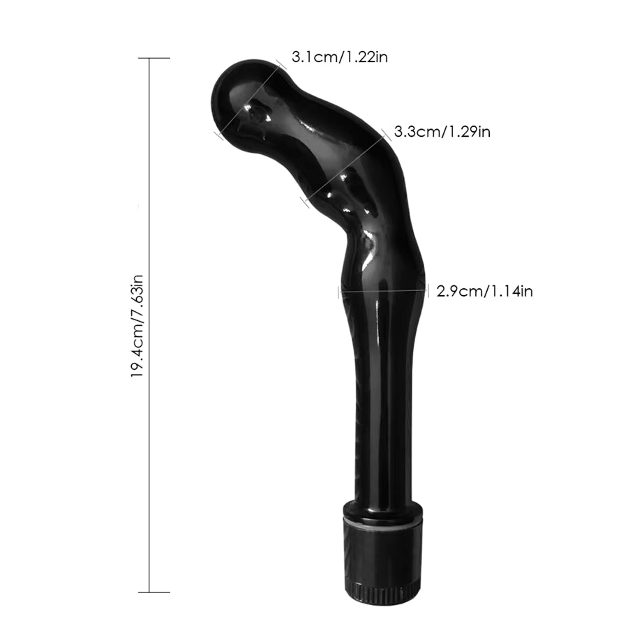 Vibrador / Estimulador de Próstata | 19.4cm / 3.3cm | Negro | Silicona | CJS-VI-39