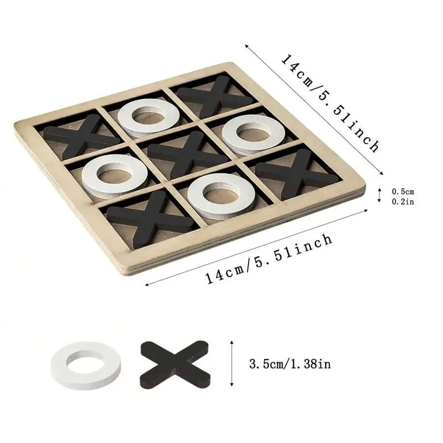 Juego de Mesa | Gato / Tic Tac Toe / Tres en Línea | 14cm x 14cm | Madera | CJU-TBL-02