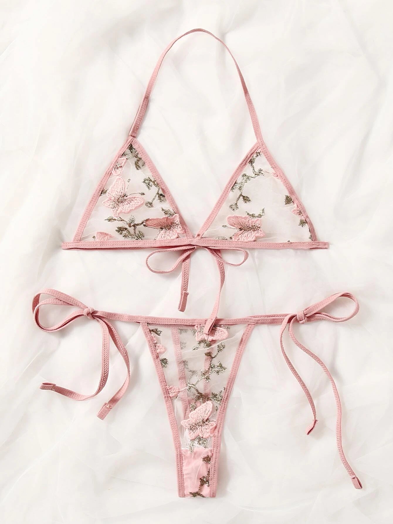 Conjunto | Set de 2 Piezas | Rosado - Floral | S / M / L | Encaje | CL-CO-36
