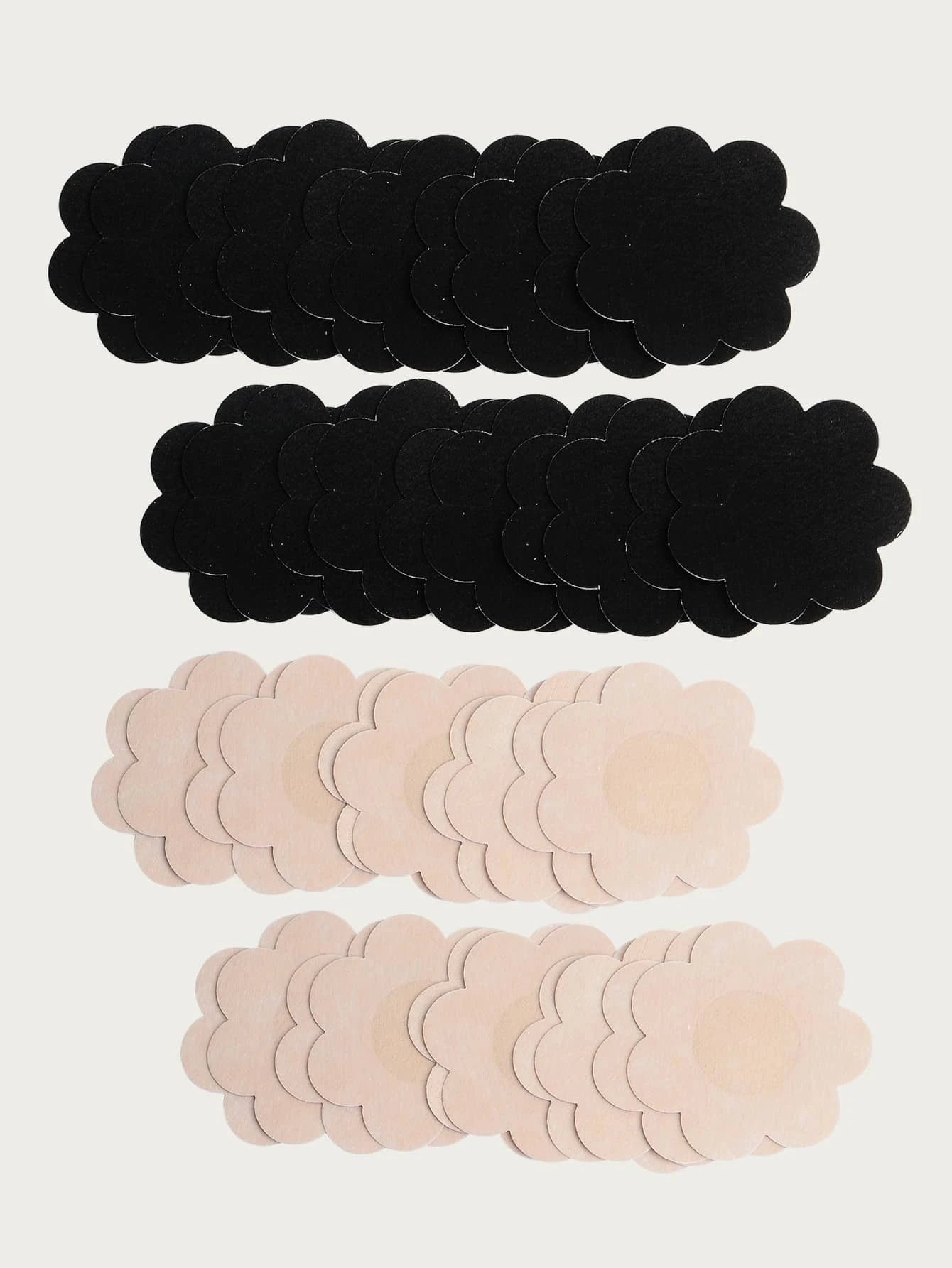 Parches para Pezones | Redondo / Flor | Piel / Negro | CL-PE-01