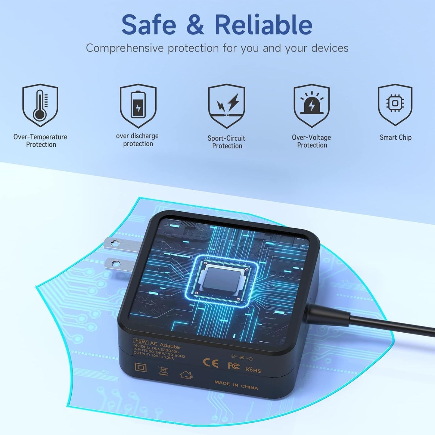 Cargador GX20L29355(R*) para Laptop Lenovo | 65W | 180cm | CLA-CAR-07