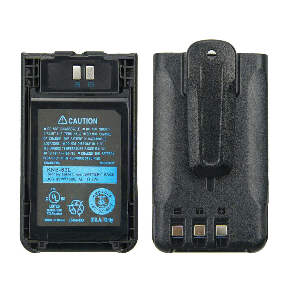 Batería KNB-63L(R*) + Prensa para Radios de Comunicación Kenwood | TK2000 / TK3000 | 7.4V / 1000mAh | CRC-BA-27