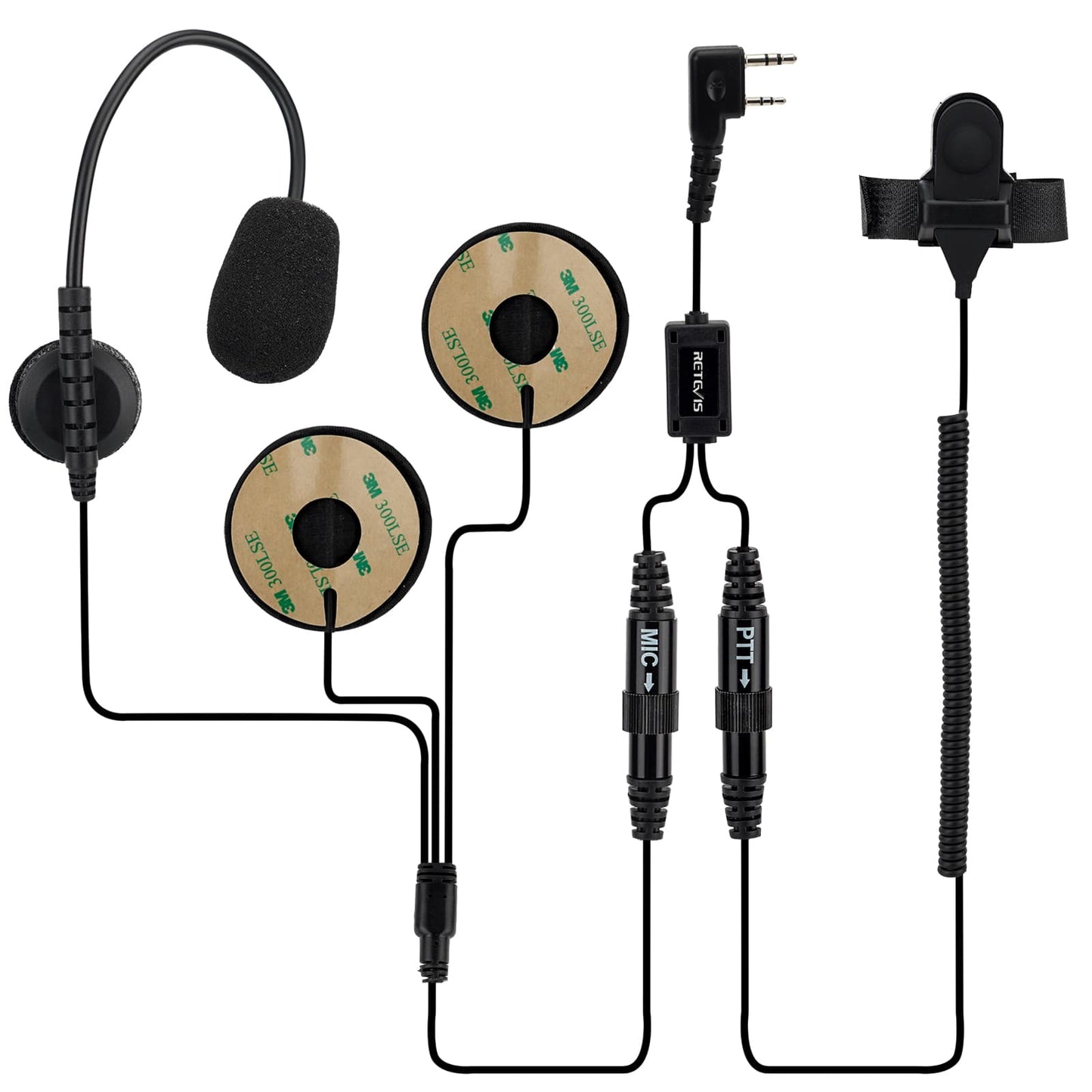 Manos Libres para Radios de Comunicación Baofeng / Kenwood / TYT / Retevis | Uso en Motocicleta / Casco | CRC-ML-11