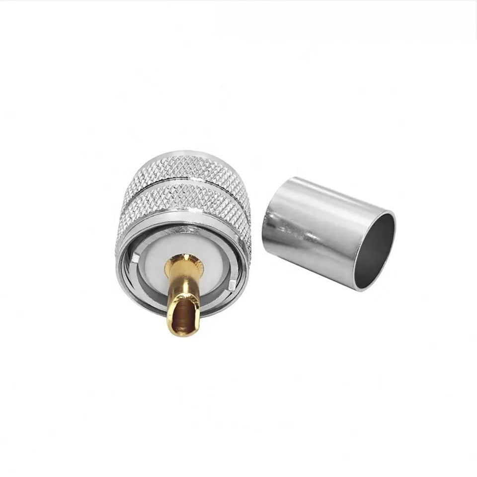 Terminal / Conector PL259 (UHF Macho) de Anillo Plegable para Ensamblar en Cable RG-8/U, RG-213/U | CRC-TER-01
