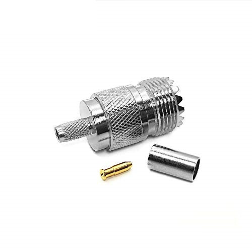 Terminal / Conector SO239 (UHF Hembra) de Anillo Plegable para Ensamblar en Cable RG-58/U, RG-142/U | CRC-TER-04