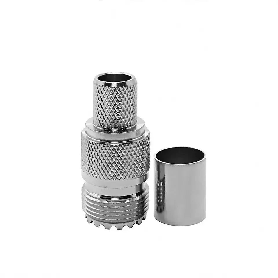 Terminal / Conector SO239 (UHF Hembra) de Anillo Plegable para Ensamblar en Cable RG-8/U, RG-213/U | CRC-TER-05