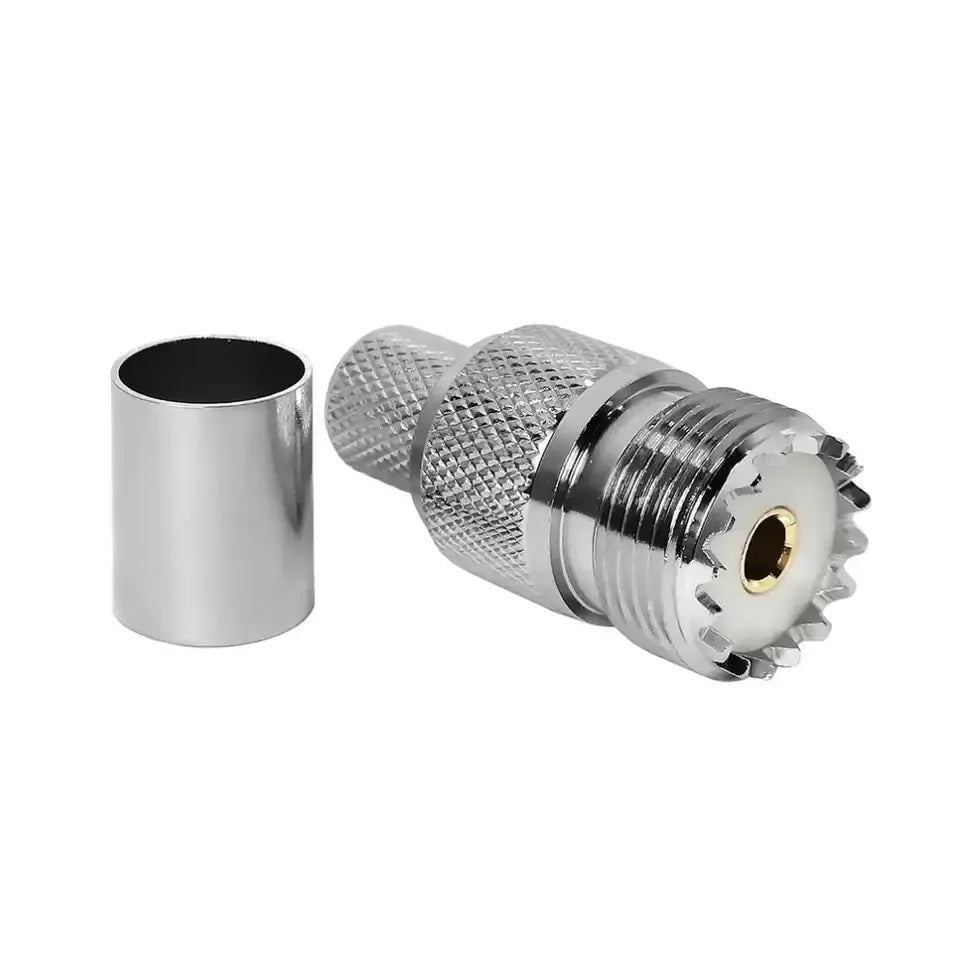 Terminal / Conector SO239 (UHF Hembra) de Anillo Plegable para Ensamblar en Cable RG-8/U, RG-213/U | CRC-TER-05